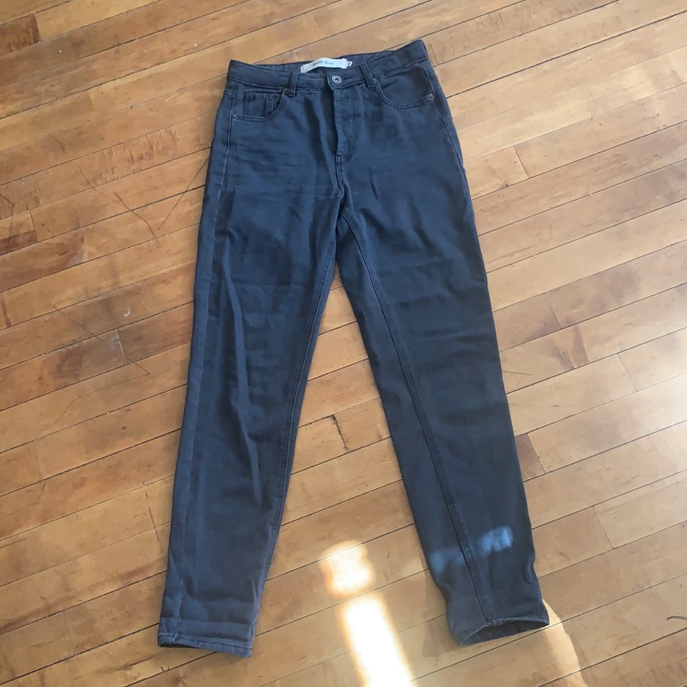 Gray high rise jeans